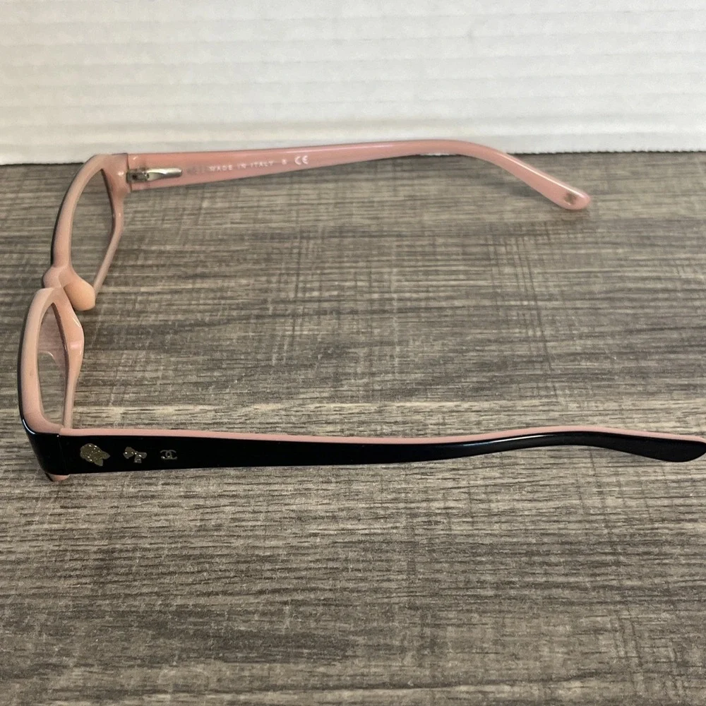 CHANEL Women's Glasses 3145 Authentic Made in Italy Black Pink Bow Rose Emblems - Picture 4 of 11
